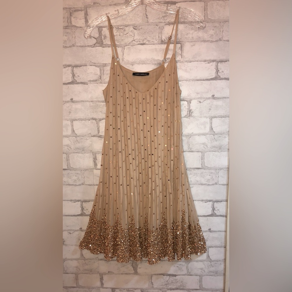 Elegant Tan Mini Dress